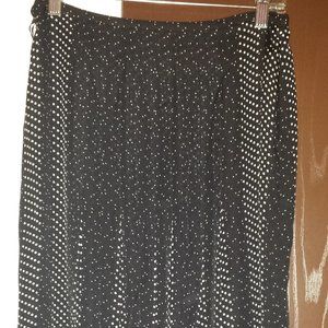 Pristine 1920s Inspired Talbots Petite Silk Polka Dot Pleated Skirt Size 8